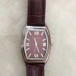 Gruen men’s genuine leather watch